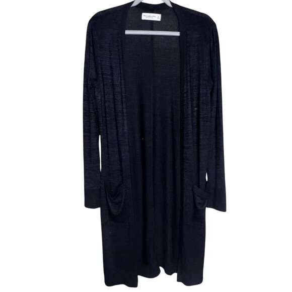 Abercrombie and Fitch Soft A&F Cozy Lightweight Open Front Patch Pocket Cardigan - Picture 1 of 5